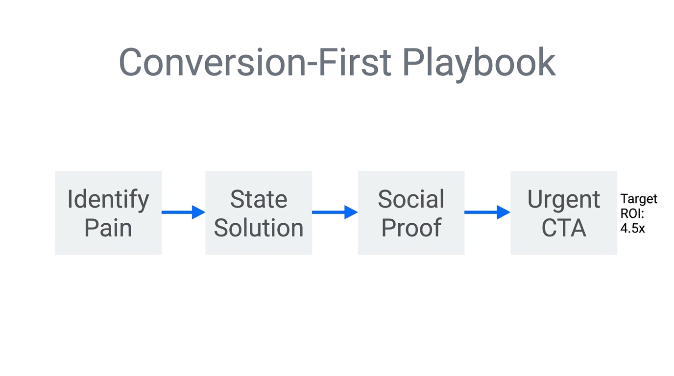 Workflow for crafting high-converting landing page copy with AI.