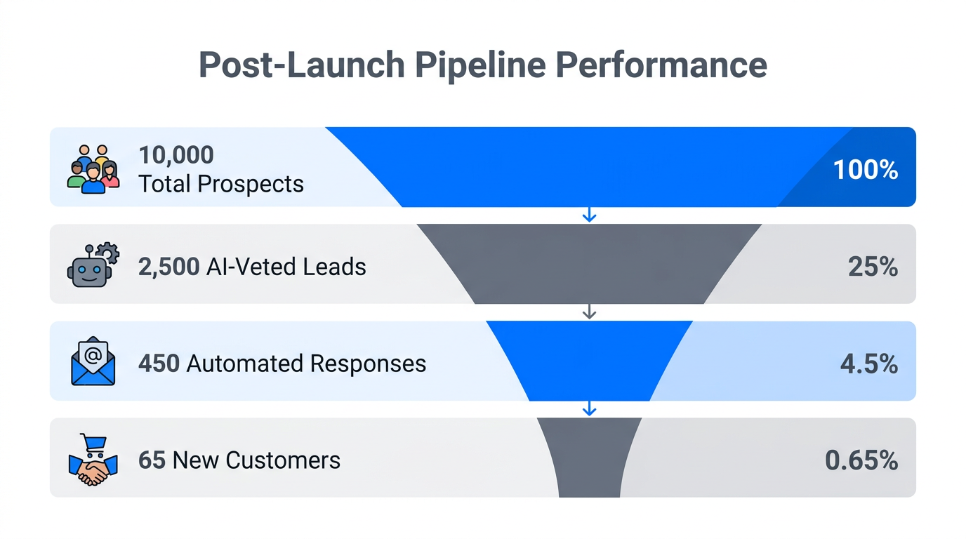 Projected sales funnel results for the autonomous launch phase