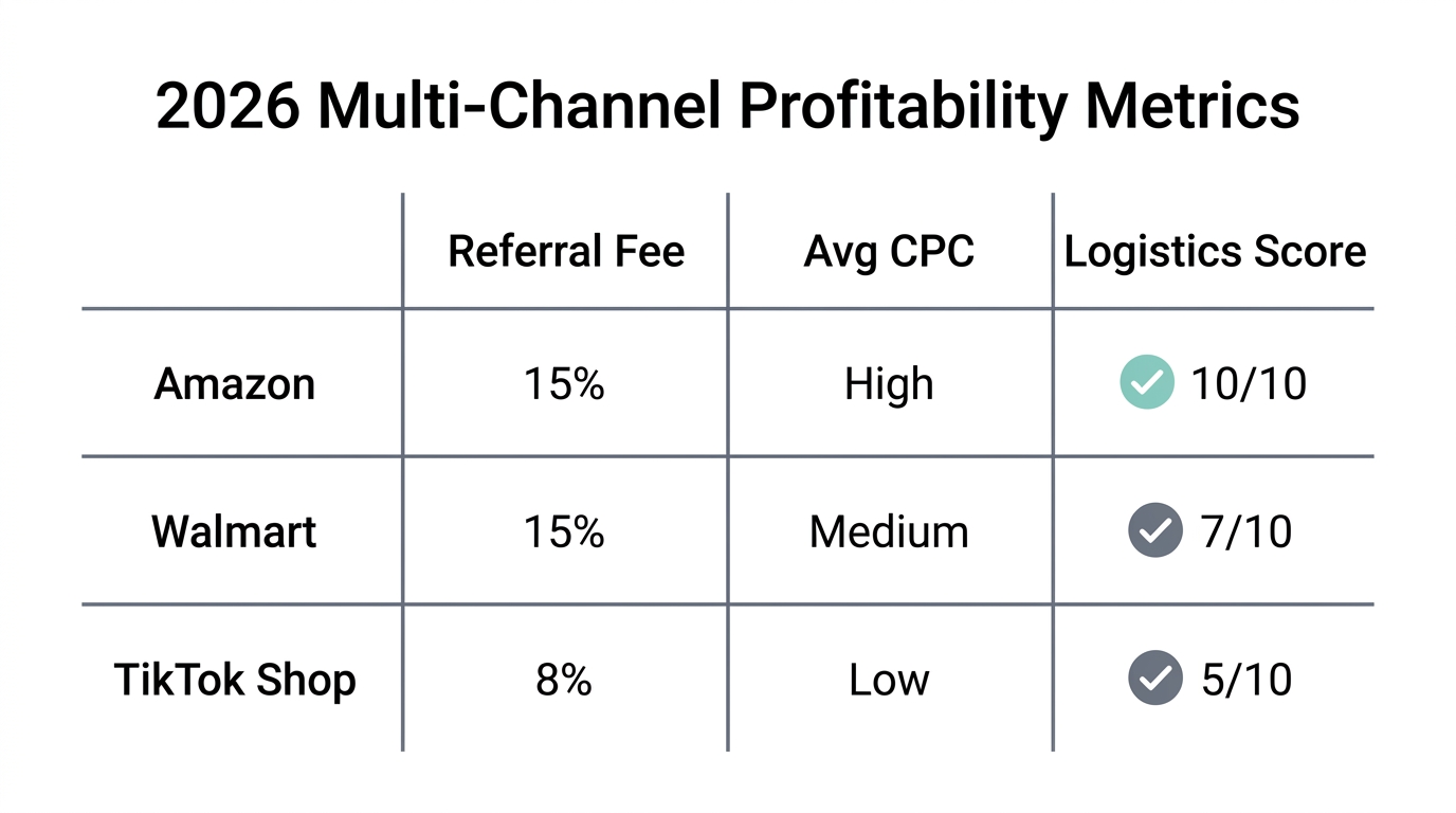 Comparison of referral fees and advertising costs across major 2026 platforms.
