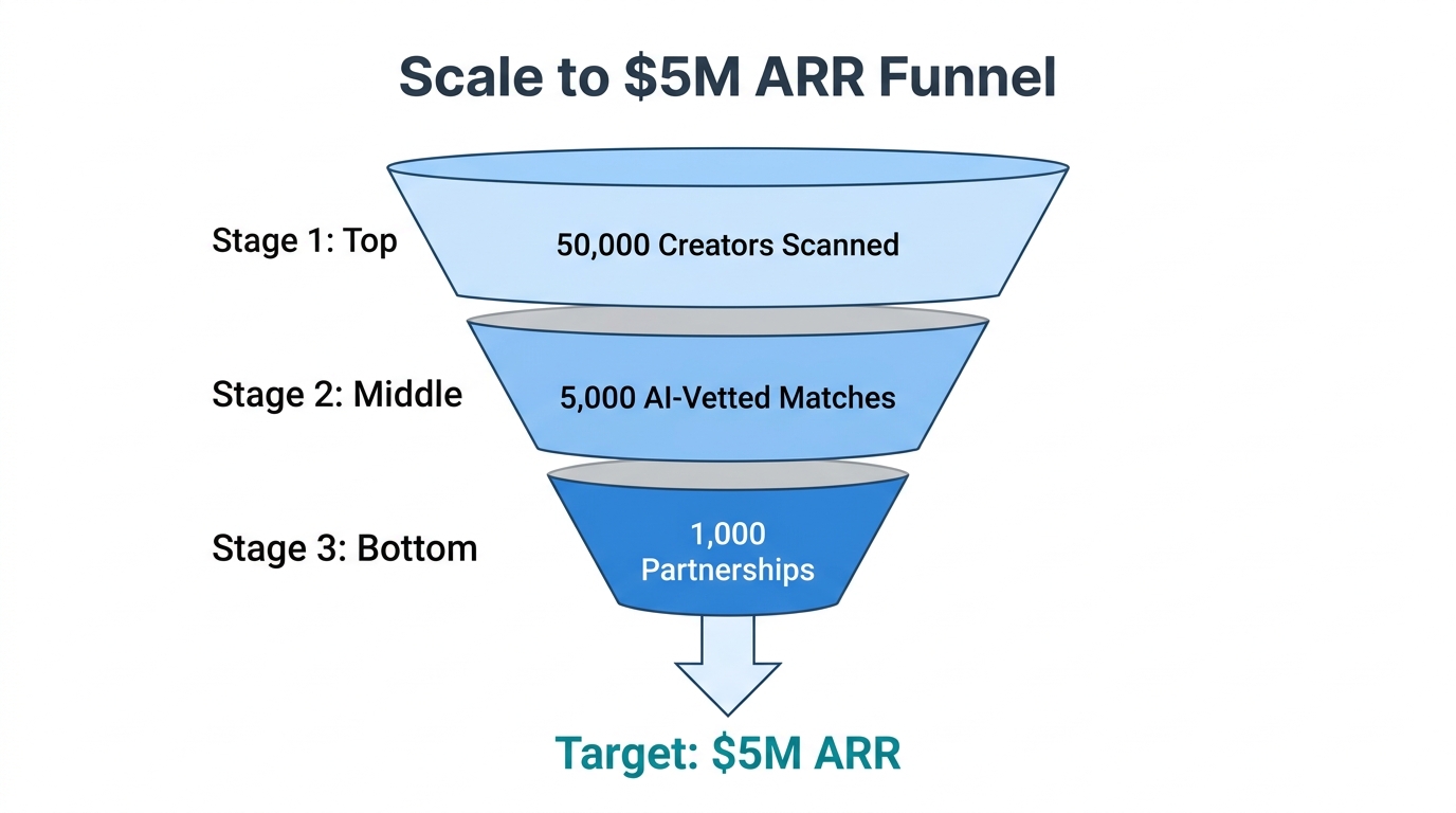 The volume funnel required to scale to a $5M ARR marketplace.