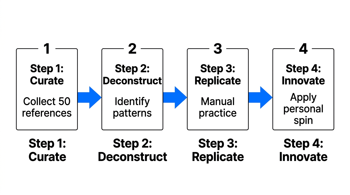 The four-step process for developing a unique creative style.