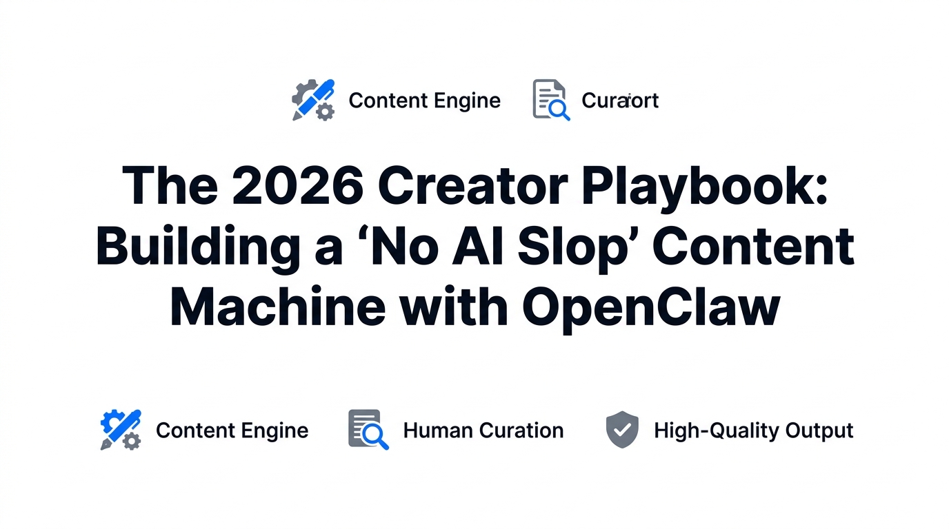 The 2026 Creator Playbook: Building a 'No AI Slop' Content Machine with OpenClaw
