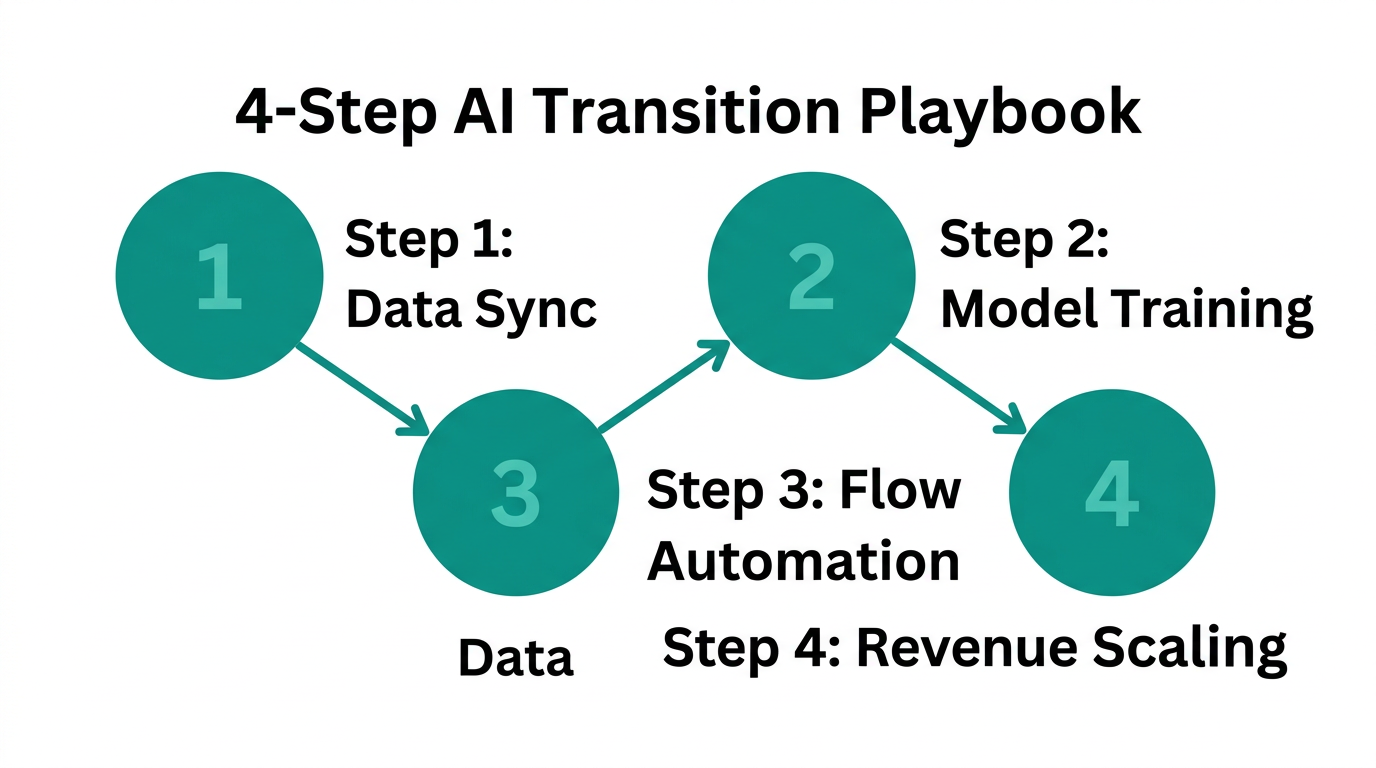 The four-step process for implementing AI-driven growth strategies.