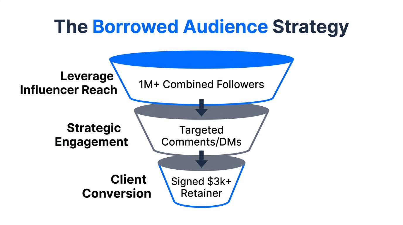 The funnel for converting an influencer's audience into high-paying clients.