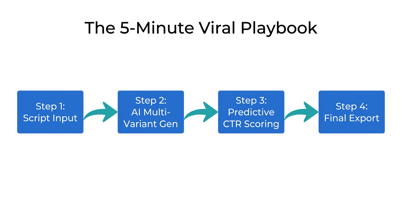 The four-step agentic AI workflow for rapid thumbnail creation.