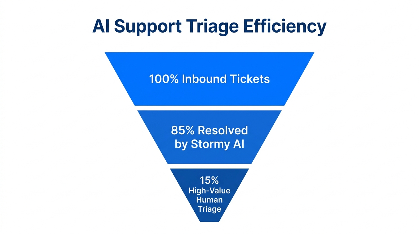Support ticket distribution between AI agents and human oversight.