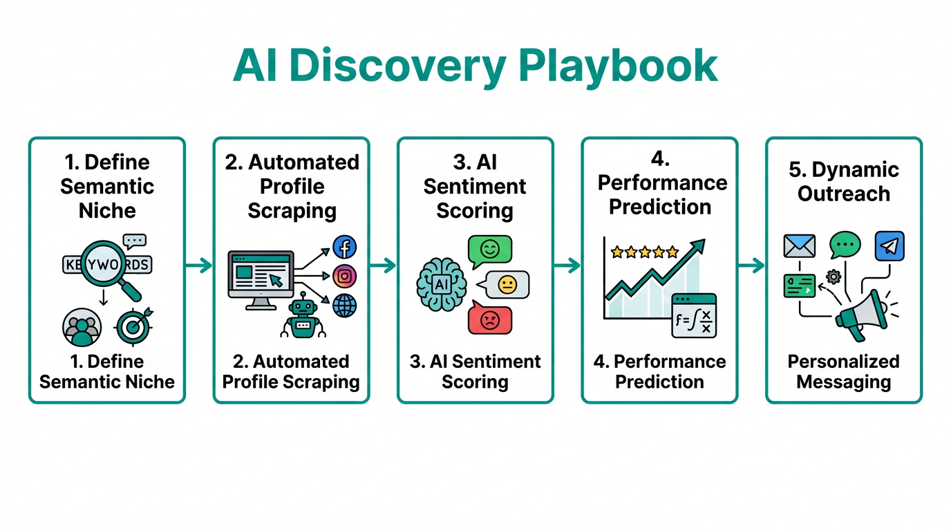 A 5-step strategic workflow for AI-powered influencer discovery.