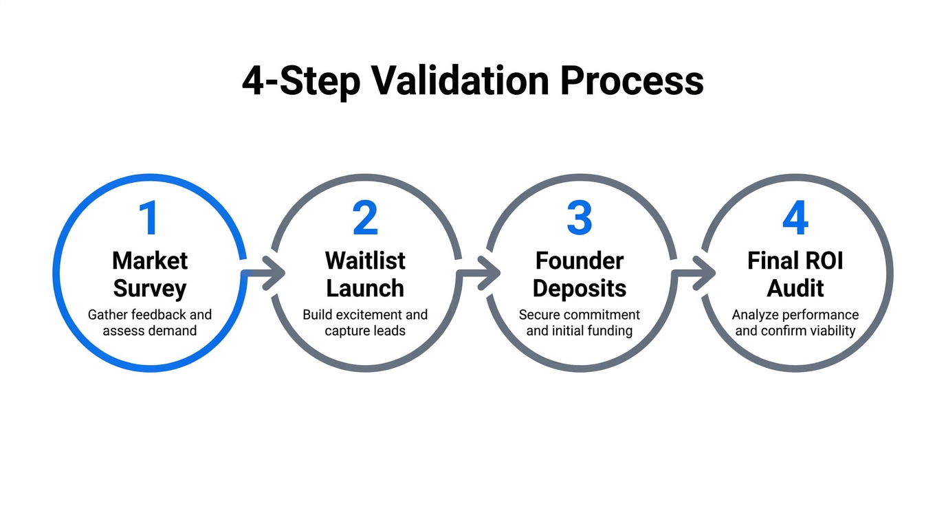 The four-step process for validating a social club concept.