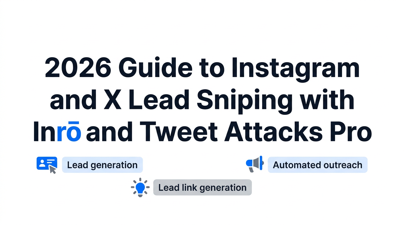 2026 Guide to Instagram and X Lead Sniping with Inrō and Tweet Attacks Pro