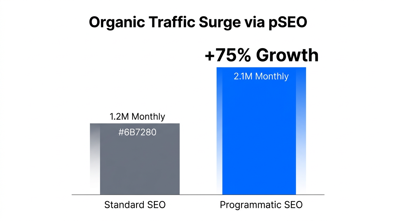 Measured organic traffic growth following programmatic architecture deployment.