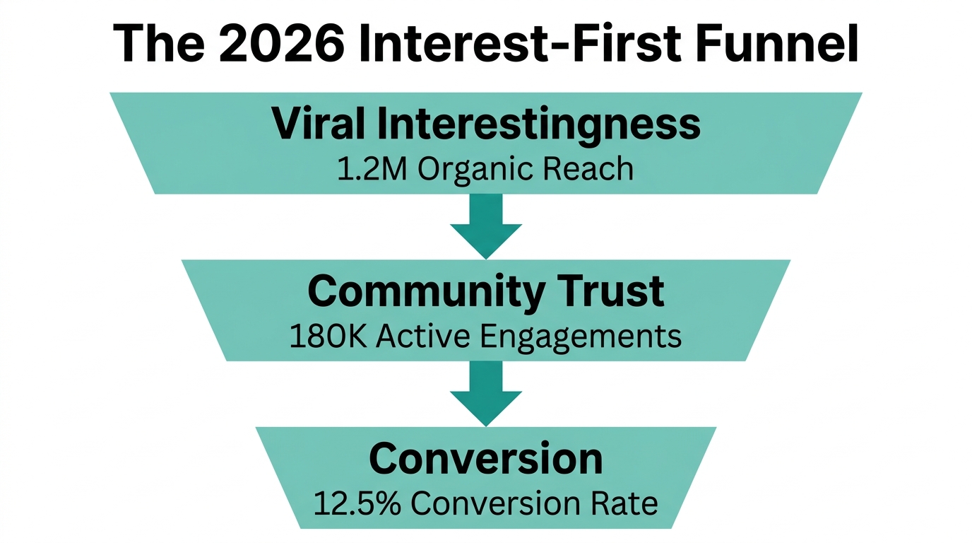 How interestingness drives higher organic reach and conversion efficiency.