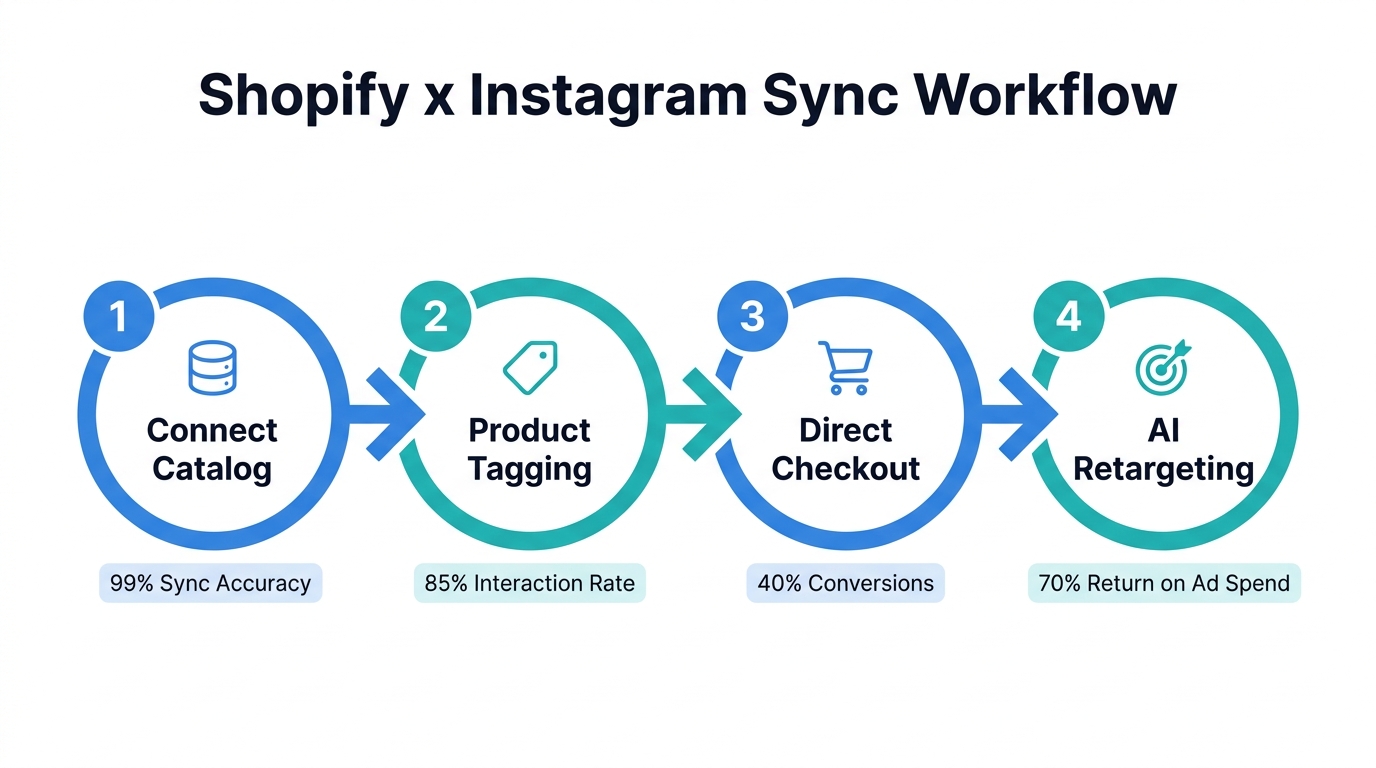 Simplified steps for integrating your Shopify store with Instagram's 2026 commerce tools.