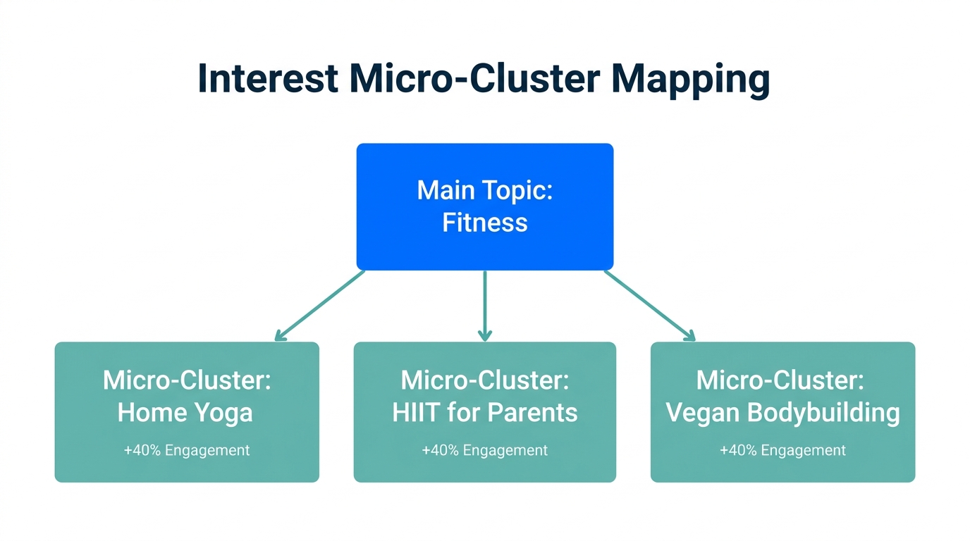 Mapping broad topics into high-engagement interest micro-clusters for better targeting.