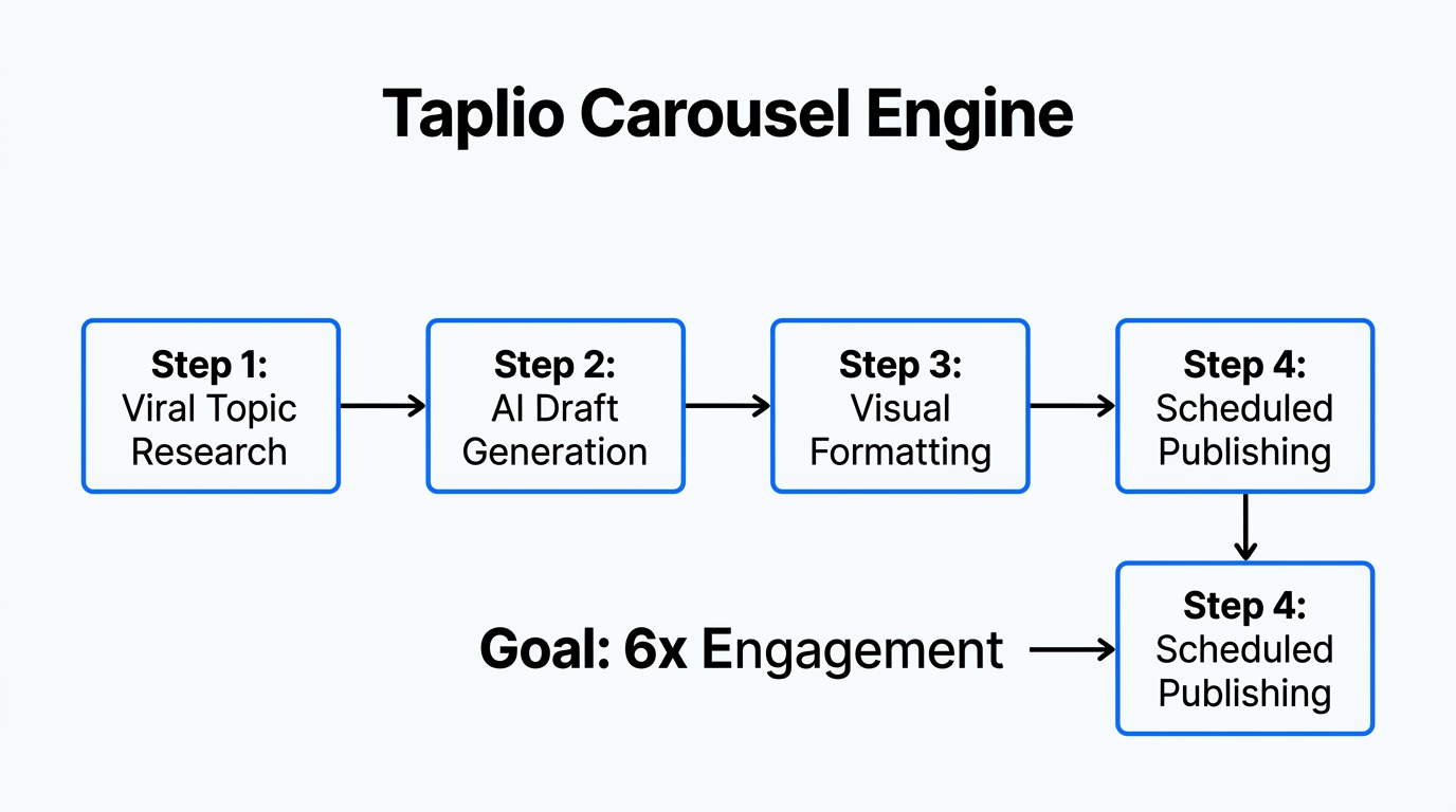 The four-step process for scaling LinkedIn engagement using Taplio.