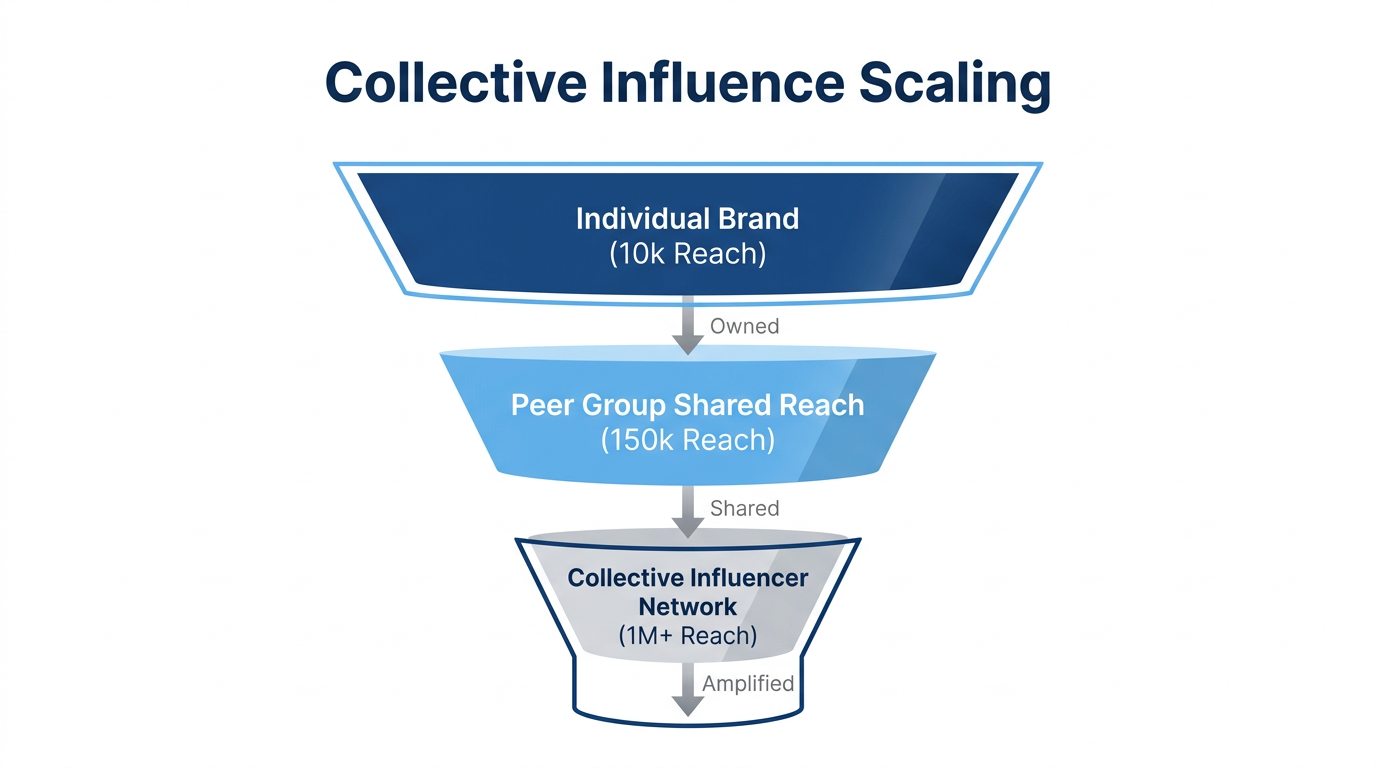 How peer groups act as a multiplier for influencer marketing reach.