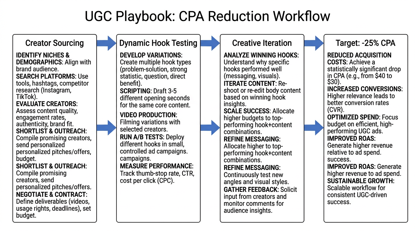 Step-by-step UGC strategy designed to lower ecommerce CPA.