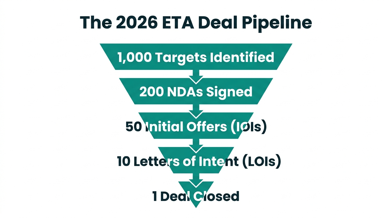 The deal funnel required to close one successful acquisition.