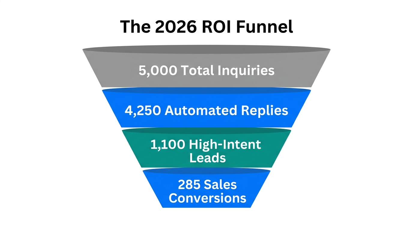 Breakdown of the inquiry-to-conversion funnel using automated agentic workflows.