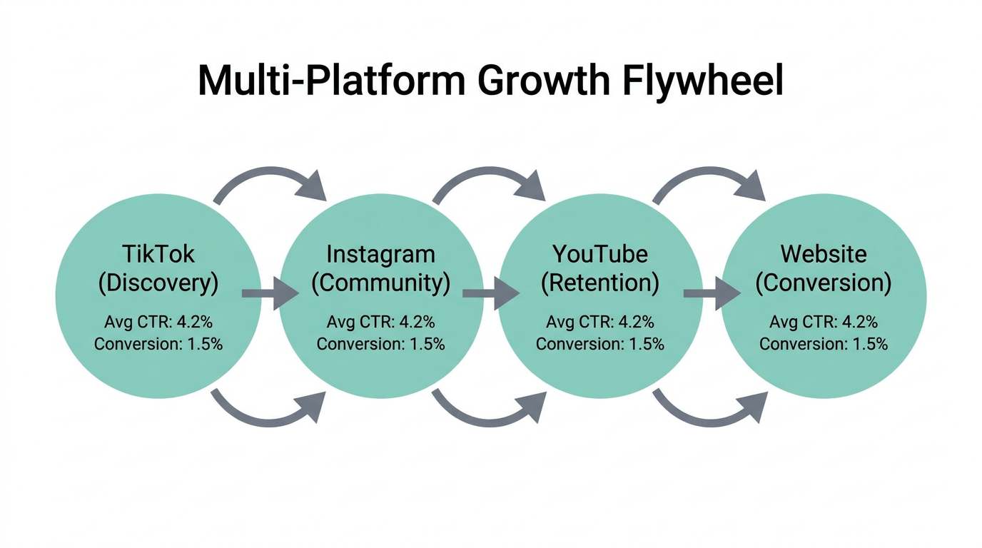 The continuous cycle of traffic between social platforms and web growth.