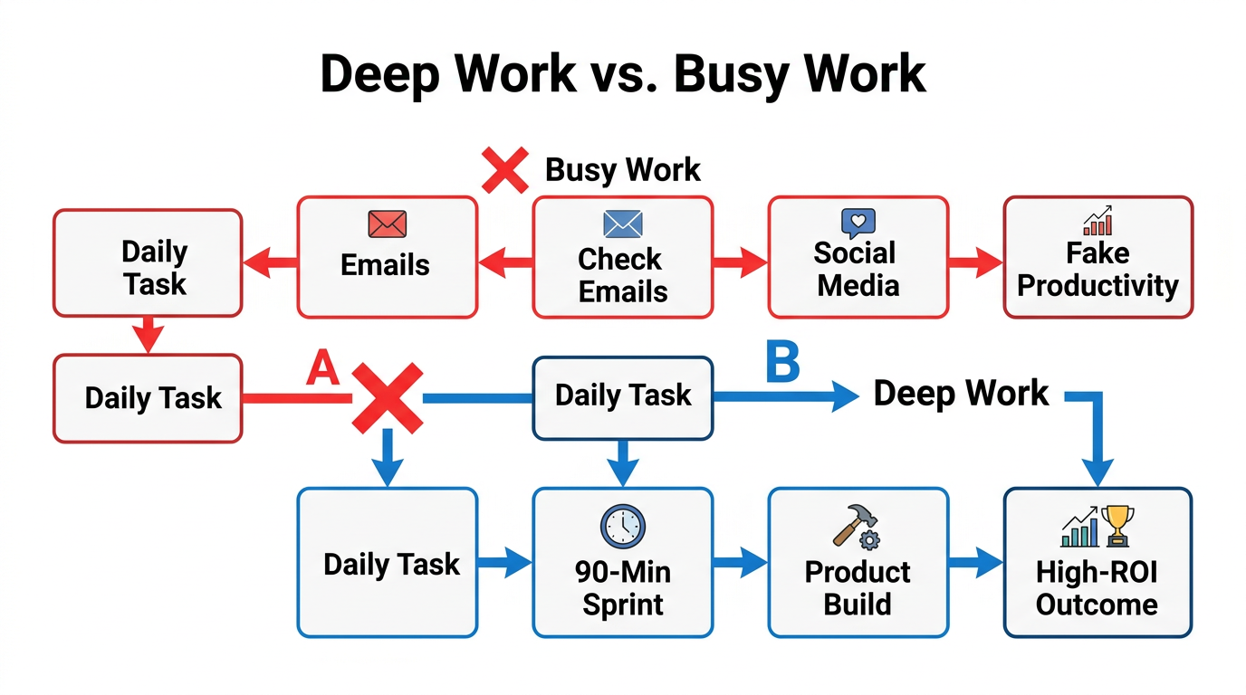 Prioritizing high-leverage tasks over common productive procrastination habits.