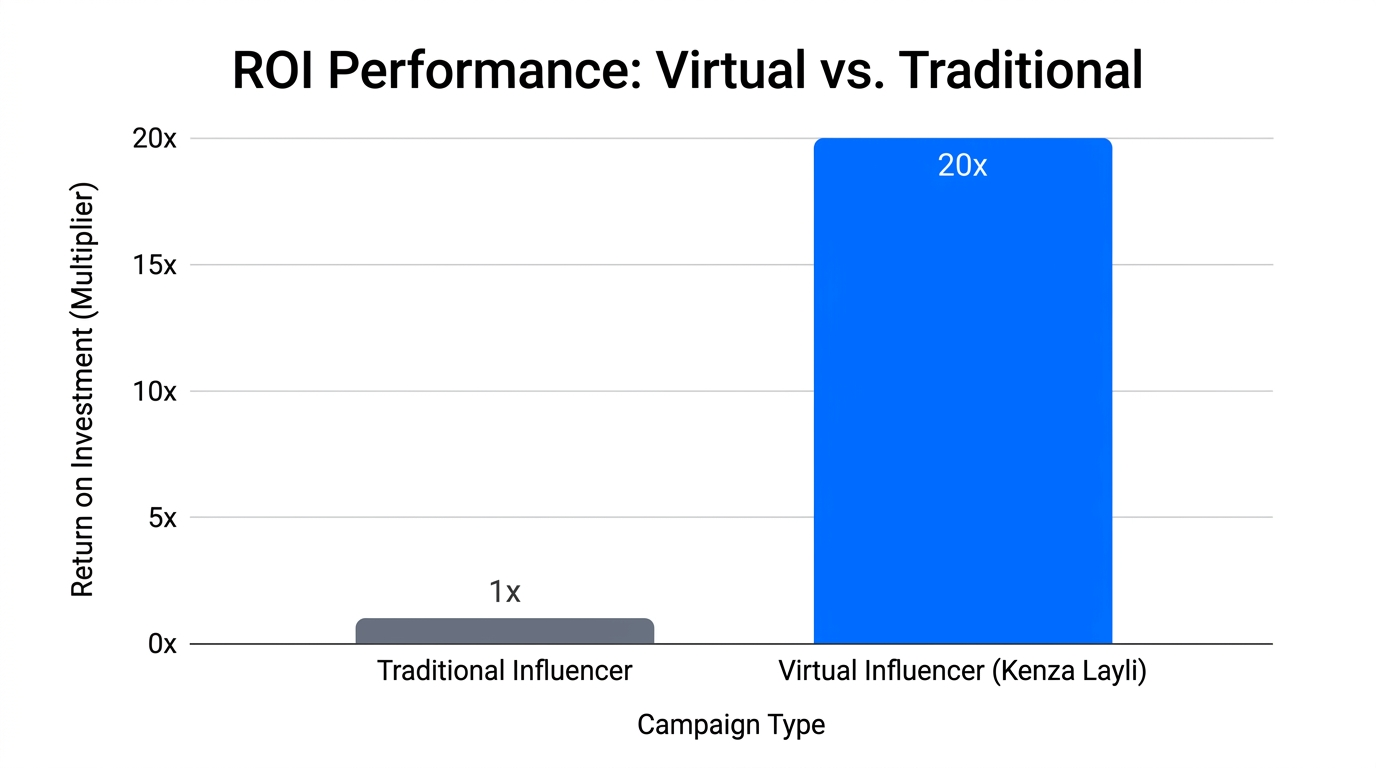 ROI comparison between traditional influencers and Hyundai’s virtual campaign.