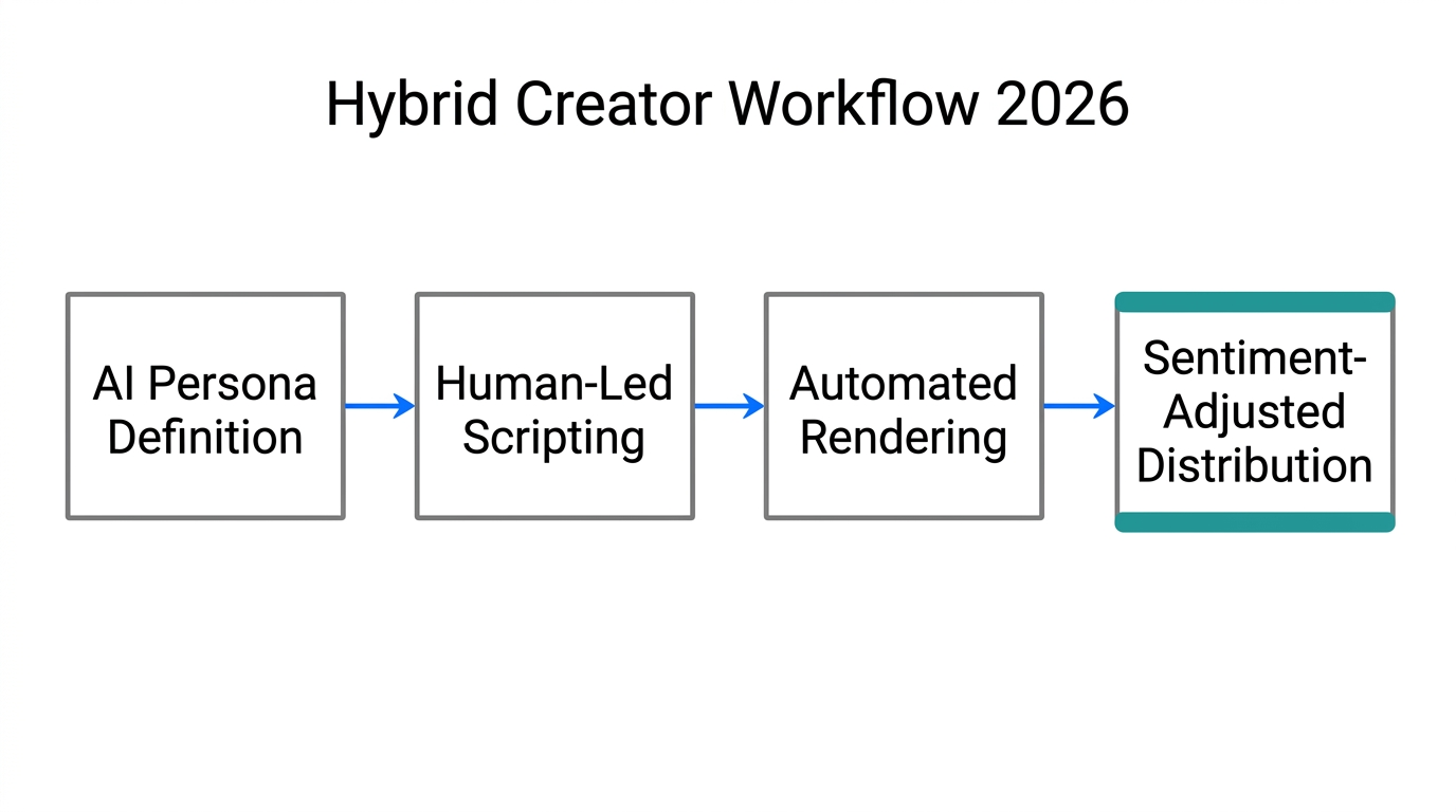 The four-step workflow for integrating human creativity with AI execution.