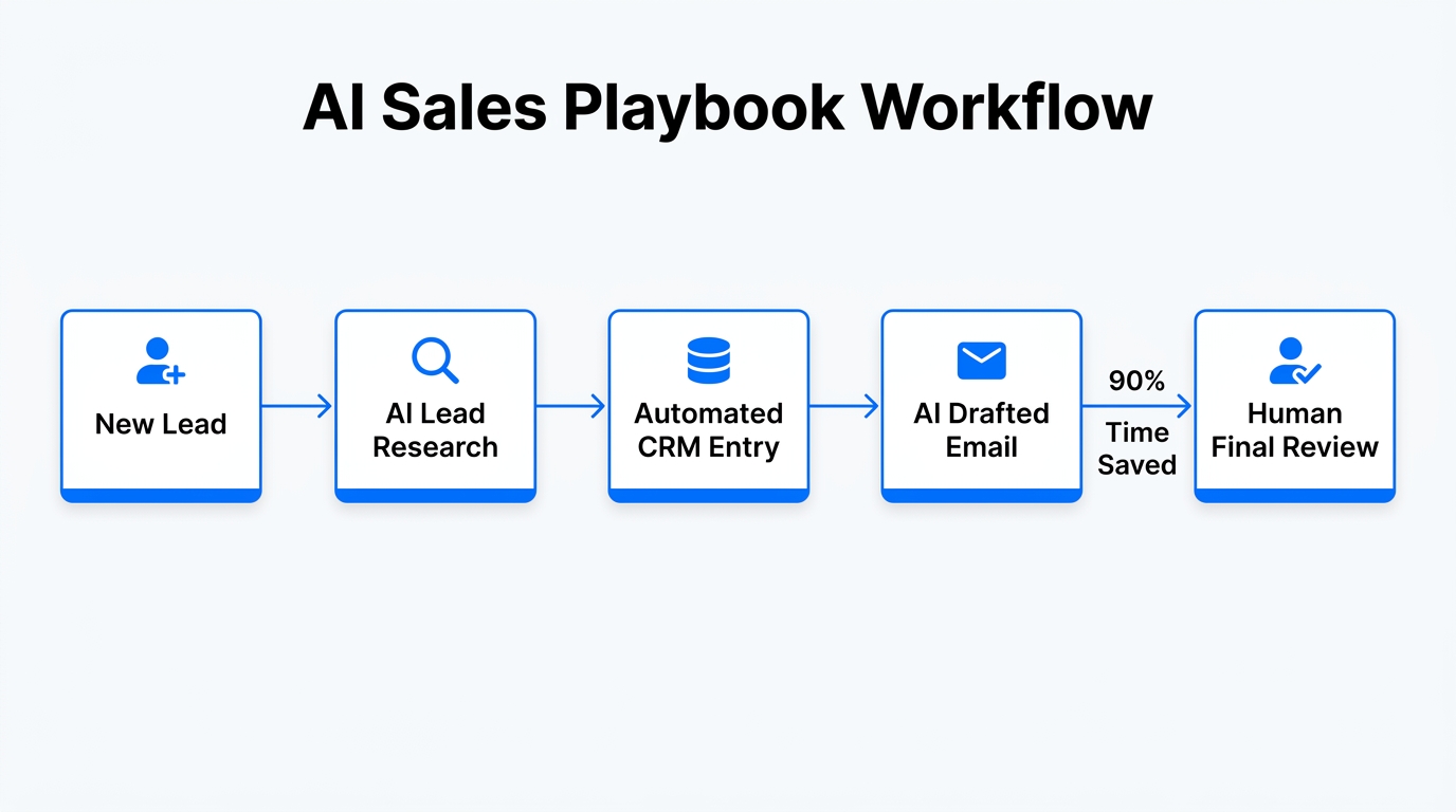 Practical AI playbook workflow for automated lead research and outreach.