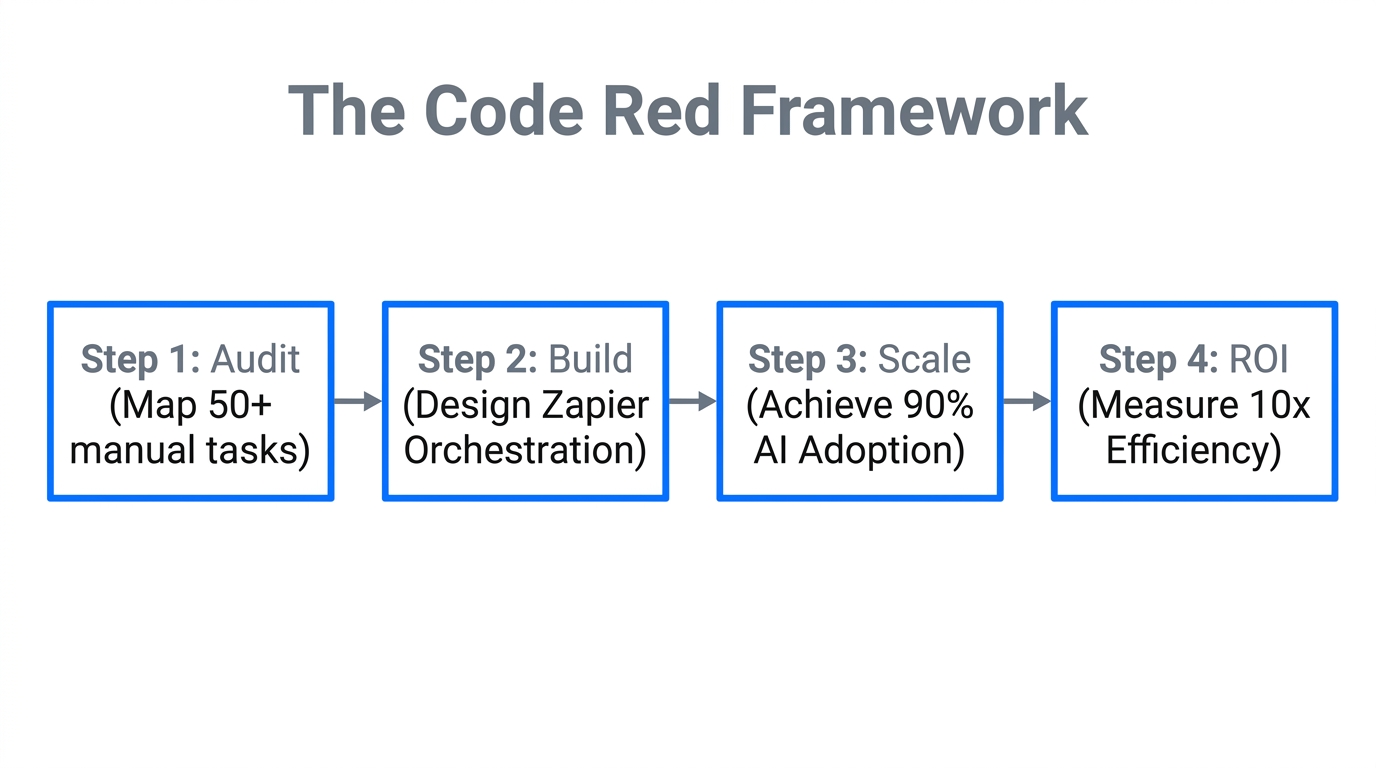 The four-step Code Red framework for achieving high AI adoption.