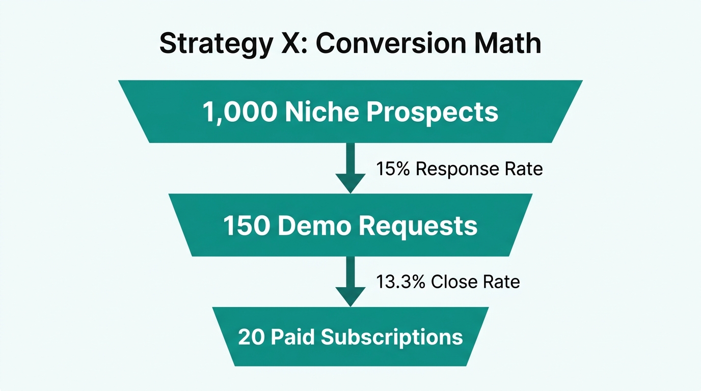 Acquisition funnel metrics for reaching initial revenue targets.