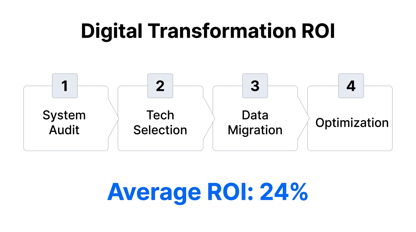 The four-stage playbook for digital transformation and expected ROI.
