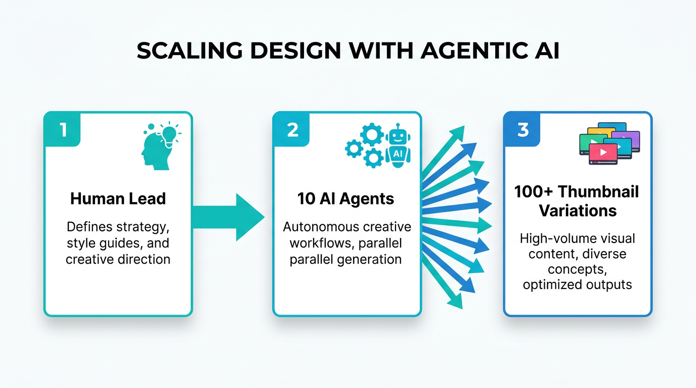Visualizing how a single creator scales output using AI agents.