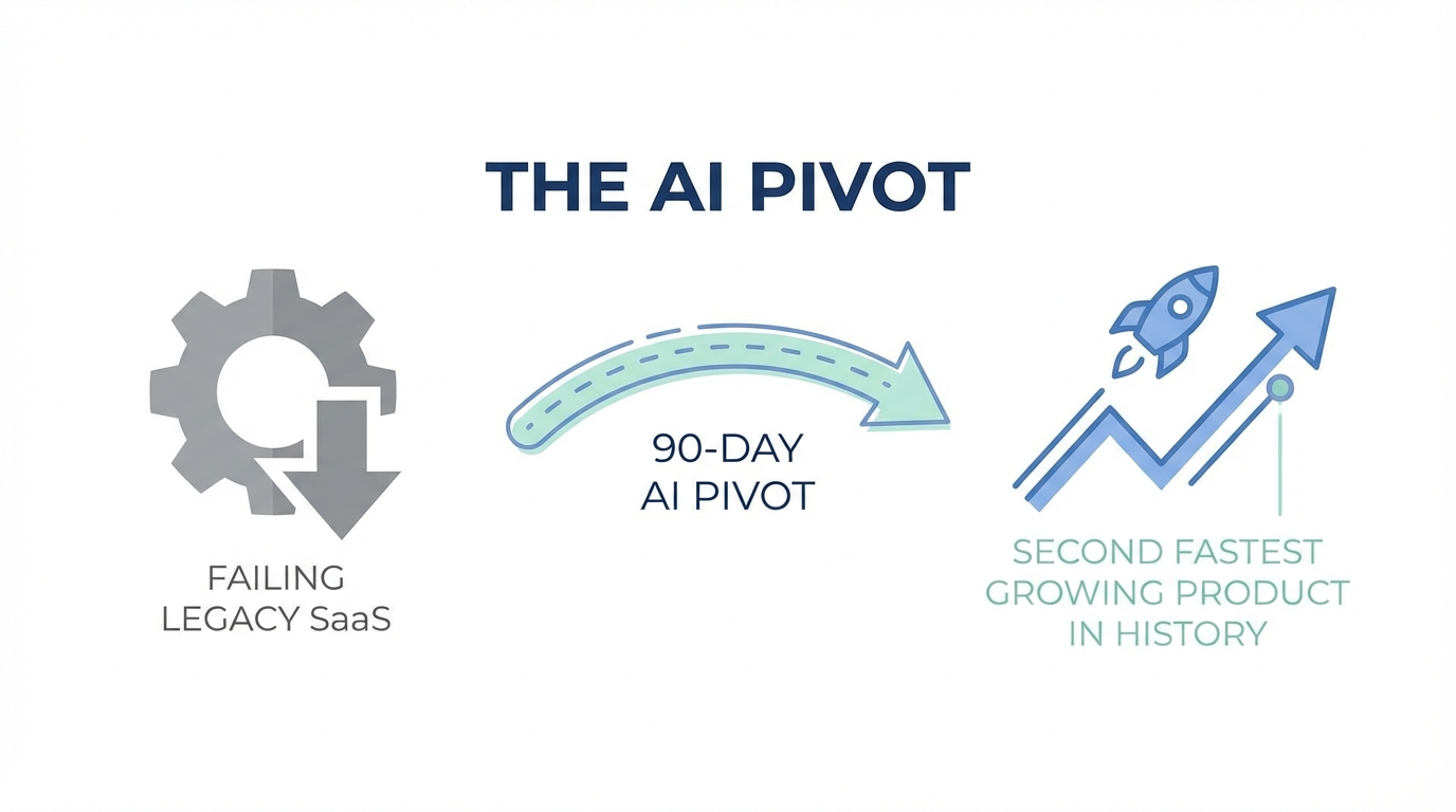 The 90-Day AI Pivot: From Failing Legacy SaaS to the Second Fastest Growing Product in History