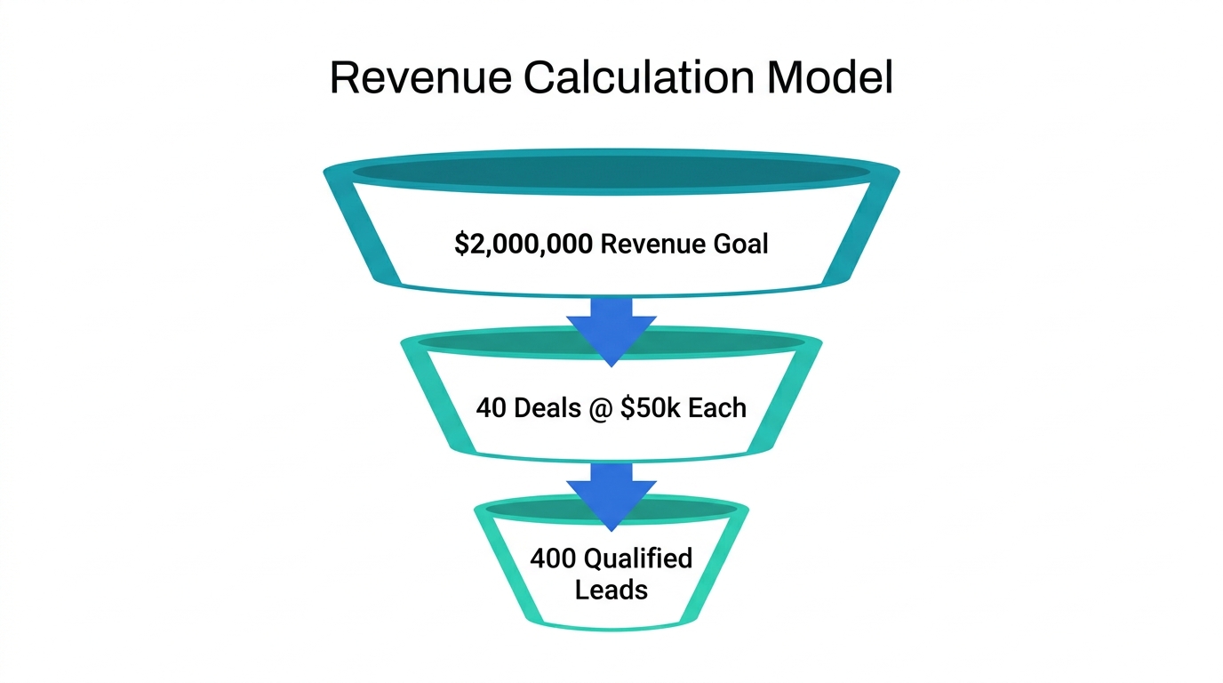 Reverse engineering revenue targets into actionable lead generation goals.