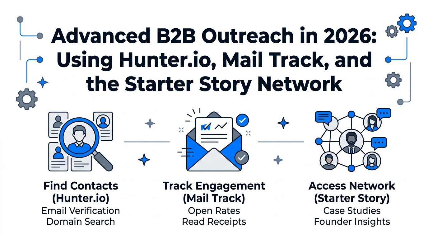 Advanced B2B Outreach in 2026: Using Hunter.io, Mail Track, and the Starter Story Network
