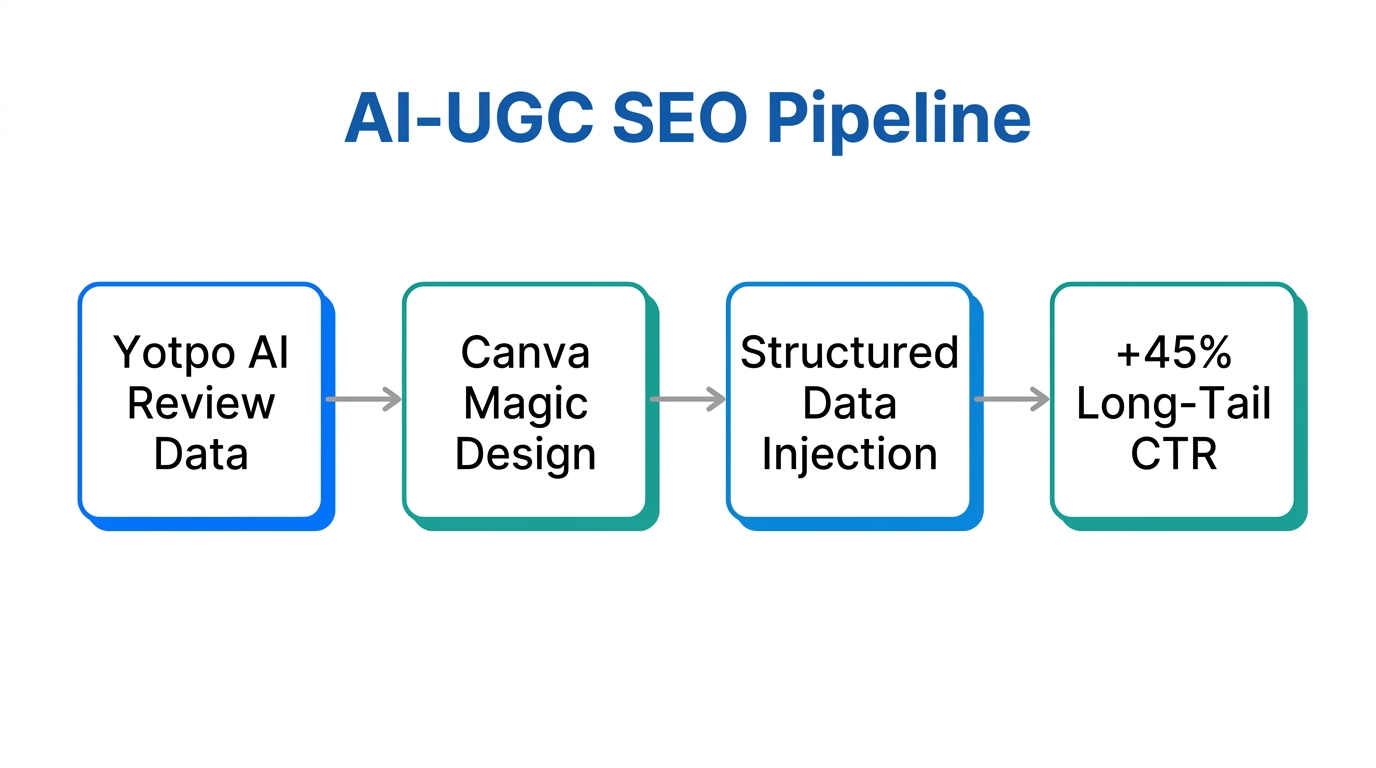 Workflow for transforming raw review data into high-ranking SEO assets.