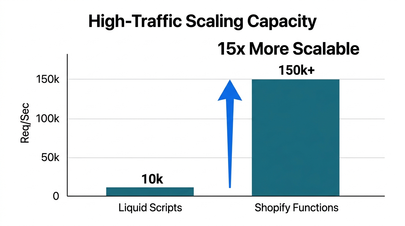 Scalability data showing the performance advantage of Functions during flash sales.
