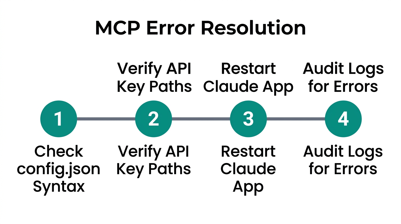 Step-by-step troubleshooting workflow for fixing common MCP connection issues.