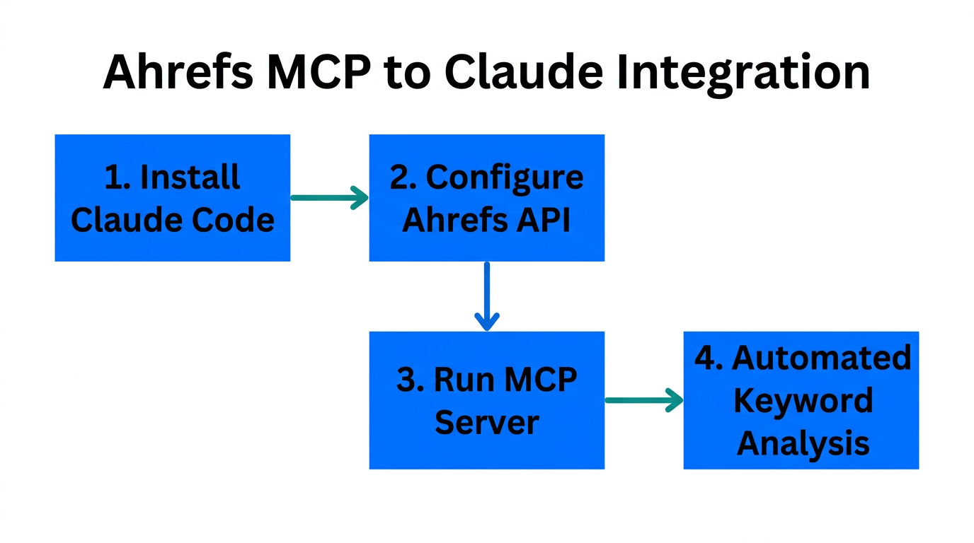 The four-step process for connecting Ahrefs data to Claude Code.