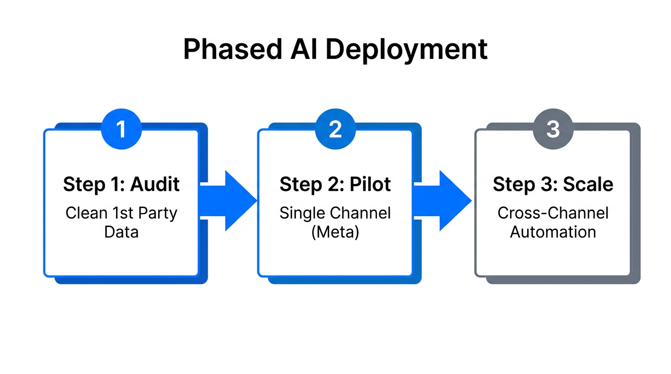 A three-phase workflow for deploying AI agents in marketing.