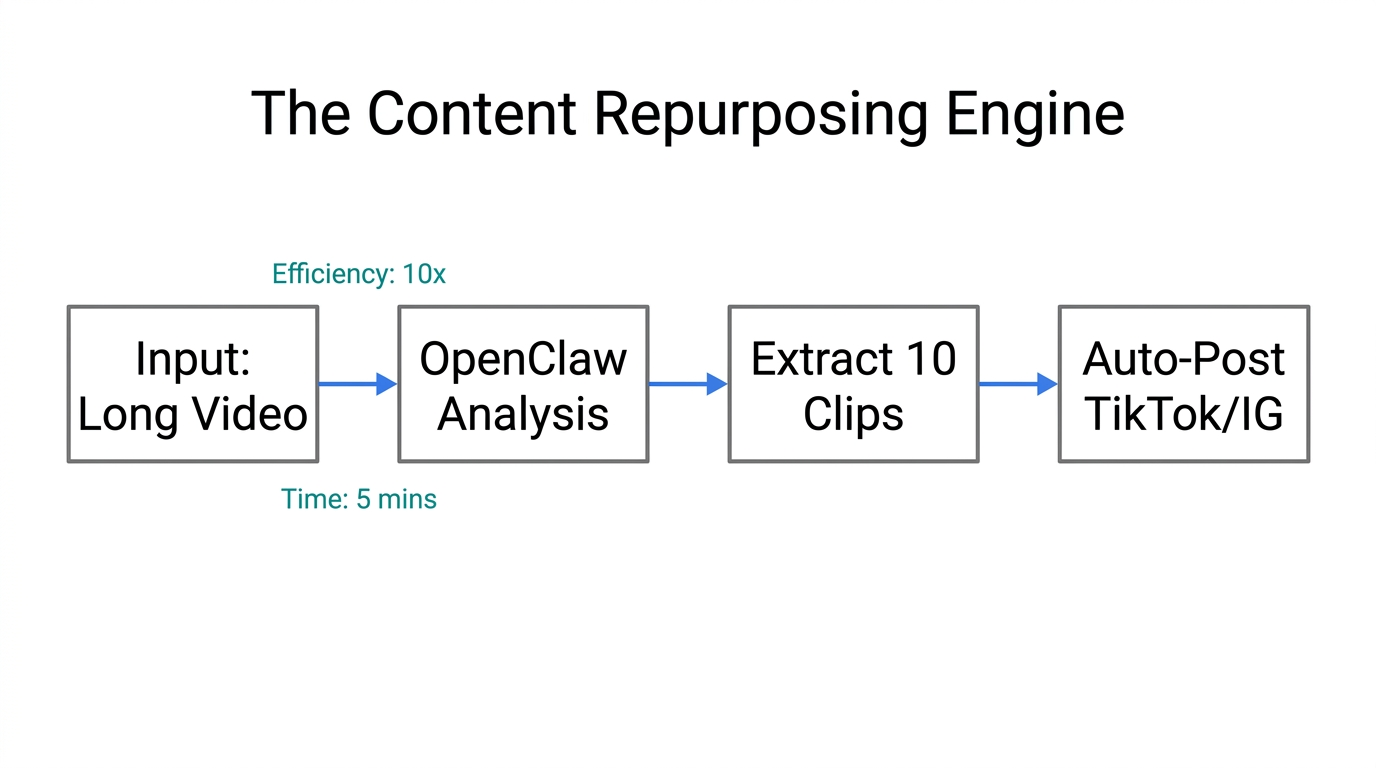 Step-by-step workflow for automated content distribution using OpenClaw.