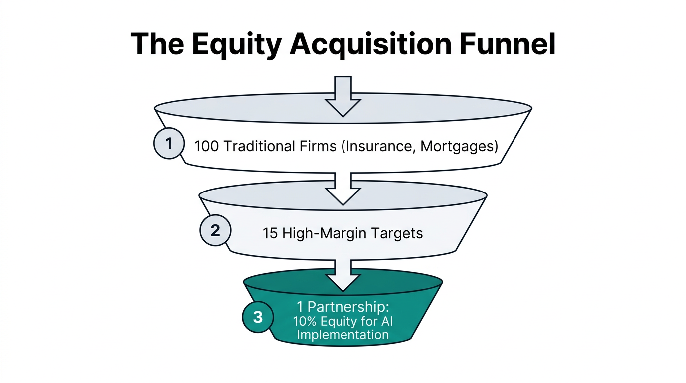 Funnel showing the selection process for high-margin business partnerships.