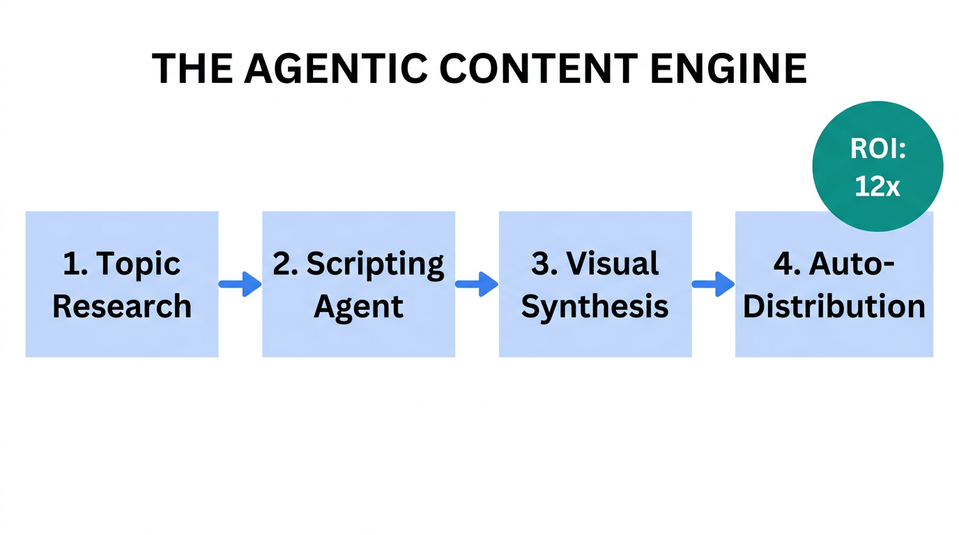 A flowchart showing the automated pipeline for AI influencer branding.