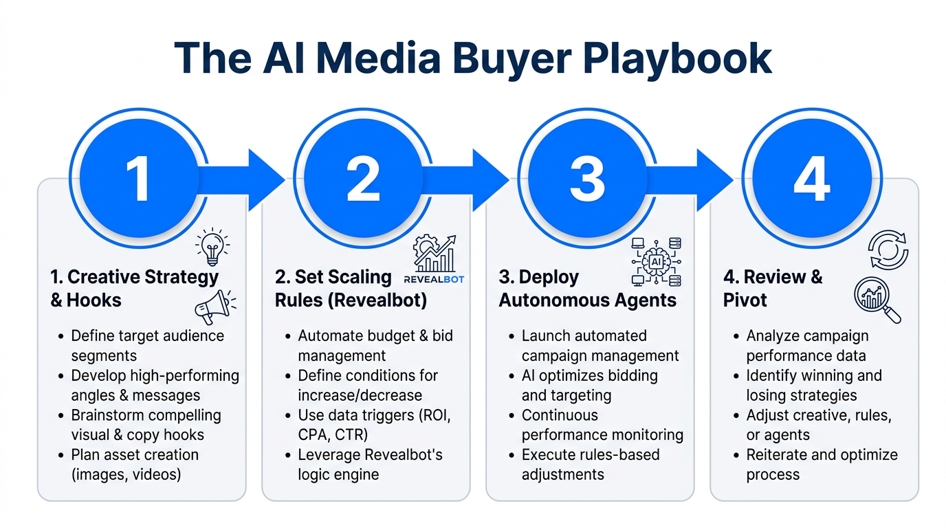 Step-by-step workflow for the modern AI-integrated media buyer.