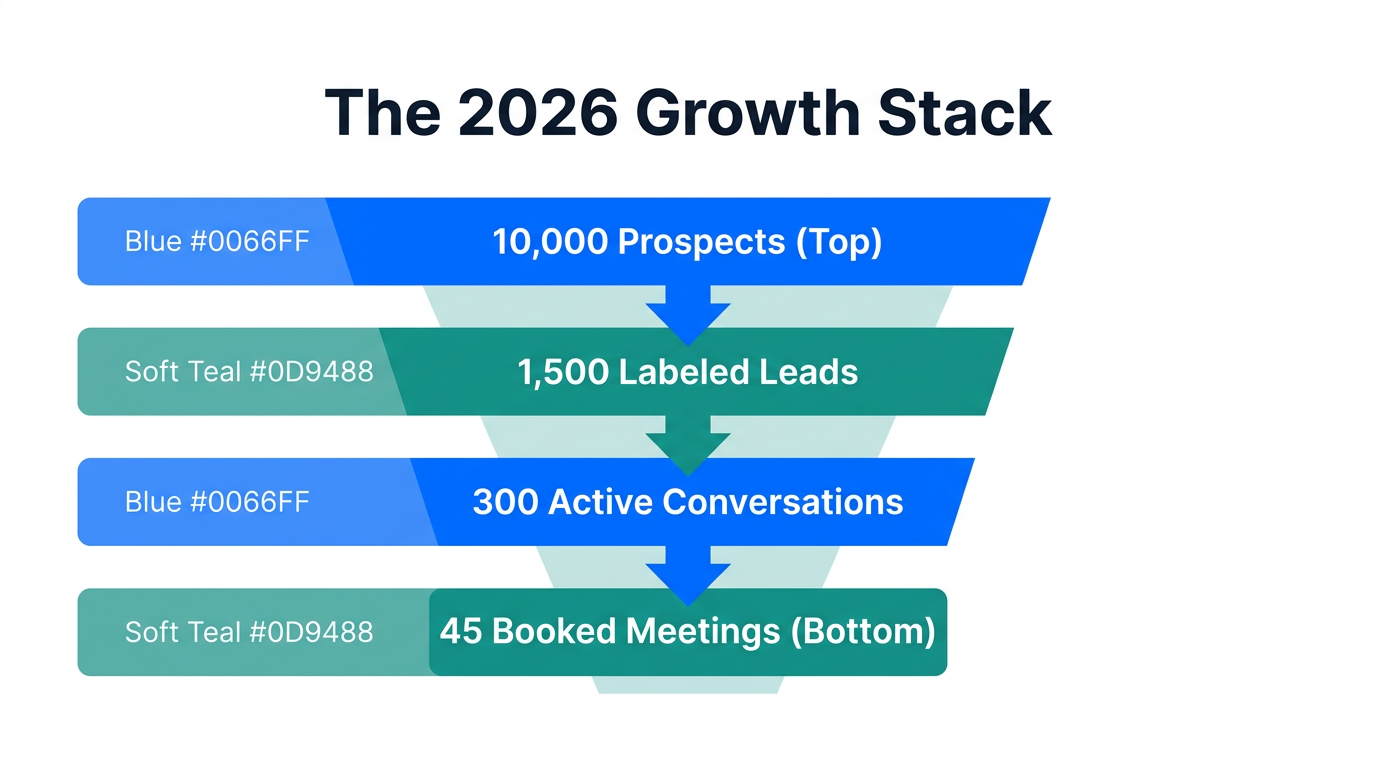 AI-driven sales funnel showing prospect conversion volume.