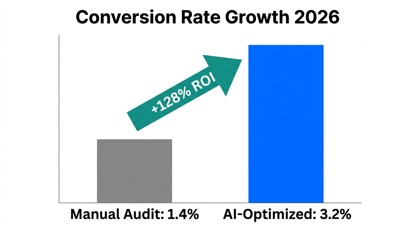 Comparison of conversion rates before and after AI-driven store audits.