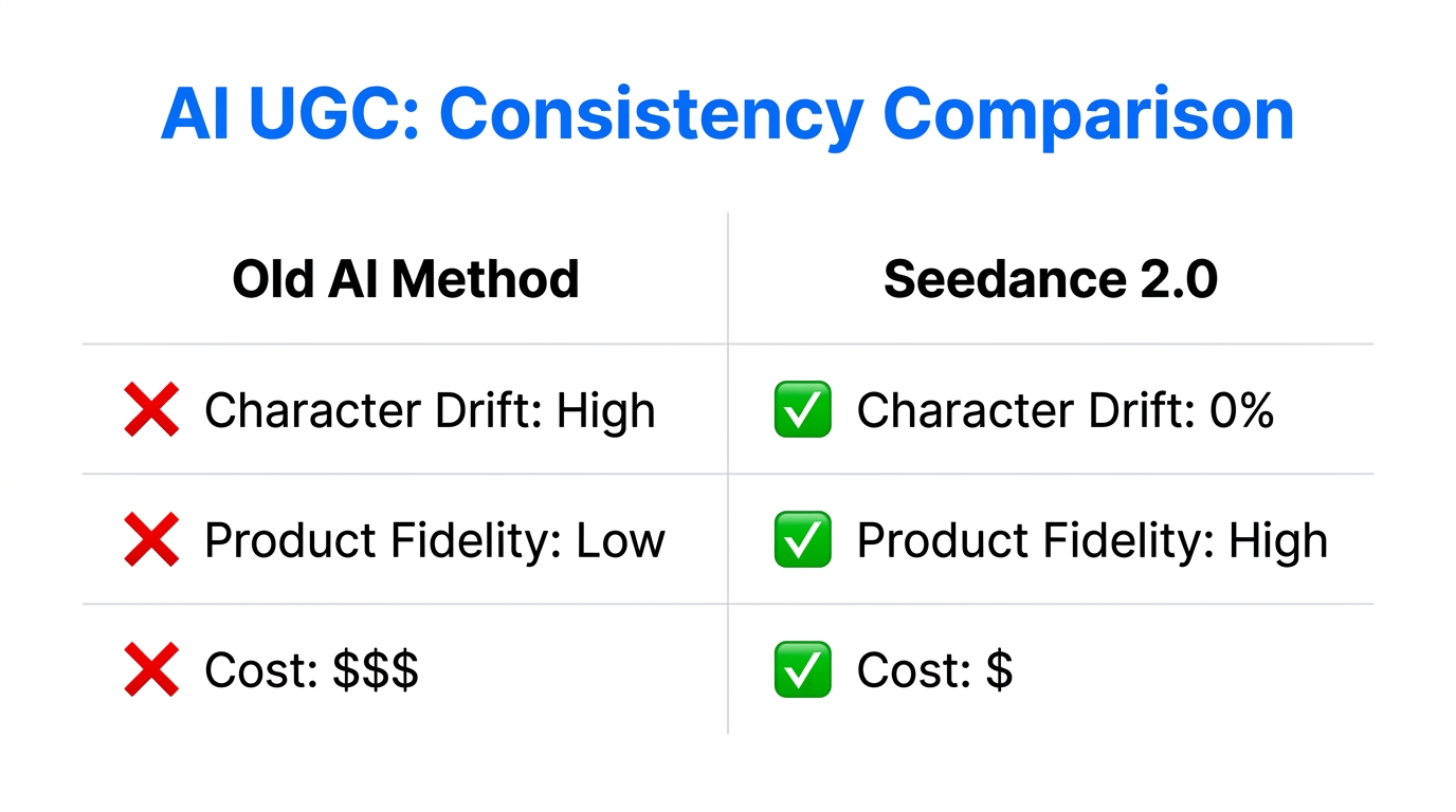Comparison of character consistency and costs between methods.