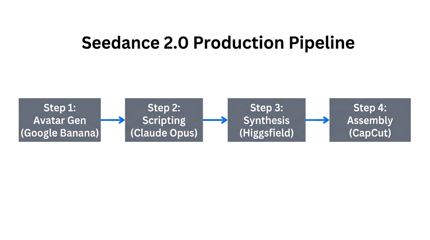 The automated step-by-step workflow for generating AI UGC video.