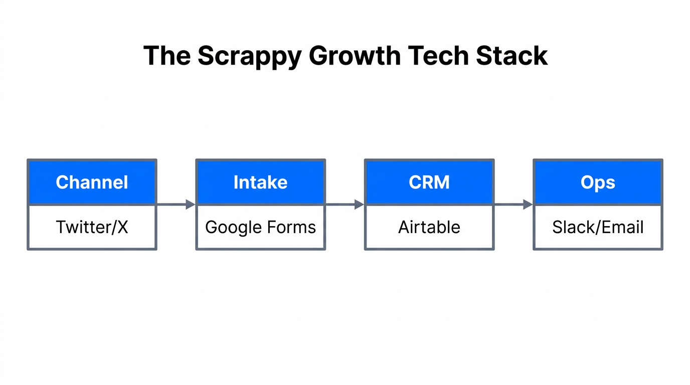 Minimalist tech stack used to manage and scale operations.