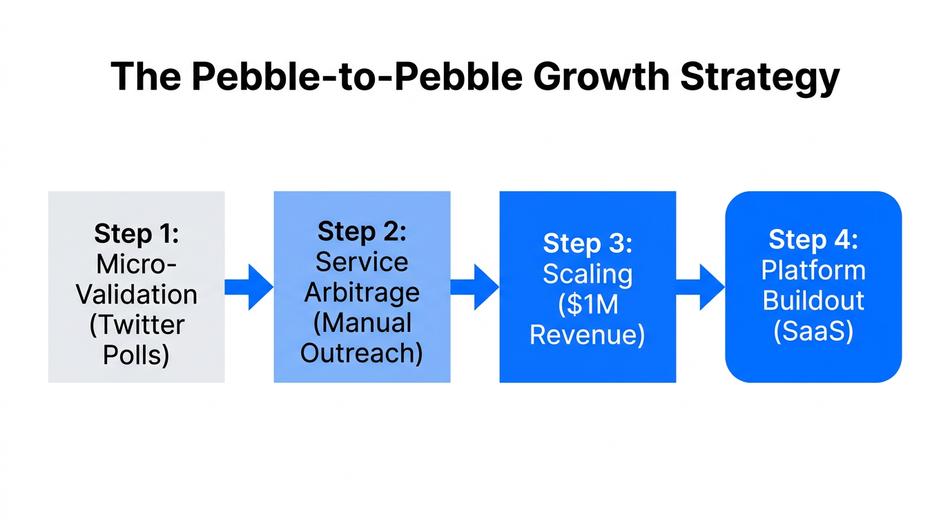 Phased approach from initial validation to a scalable revenue engine.