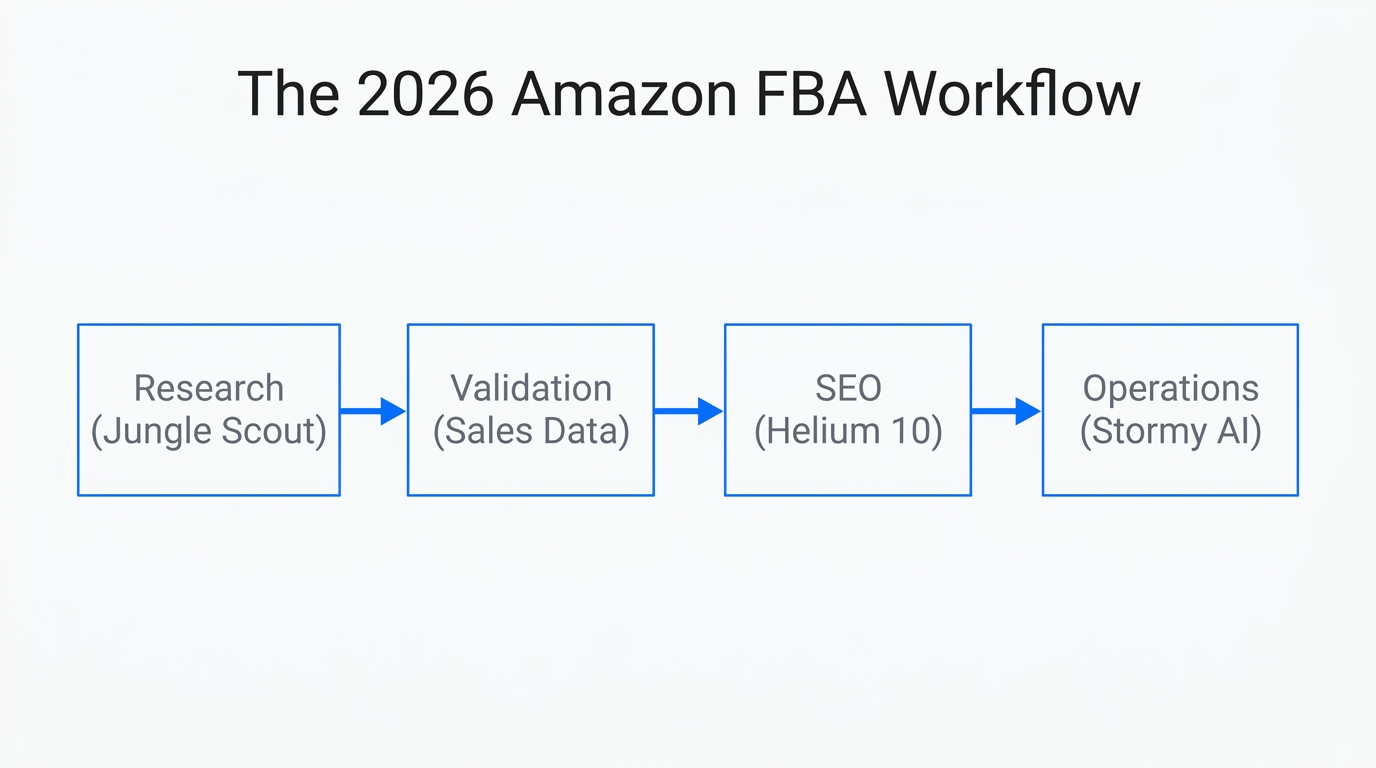 A high-level overview of the integrated Amazon FBA workflow.